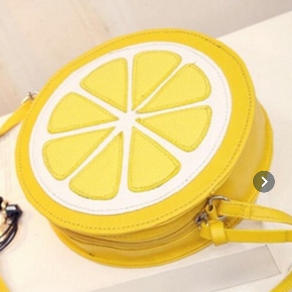 Boutique Round Lemon Crossbody Purse - NEW - Picture 4 of 6
